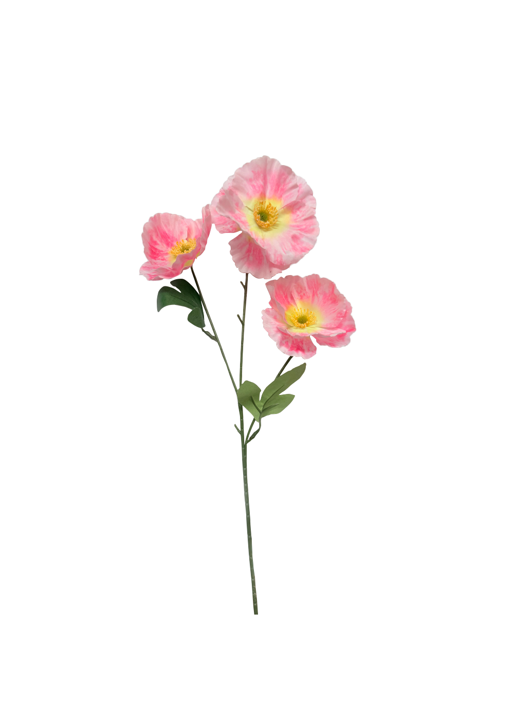 Vara de Flores Artificiales de Amapola Silvestre – Tonos Rosa y Amarillo