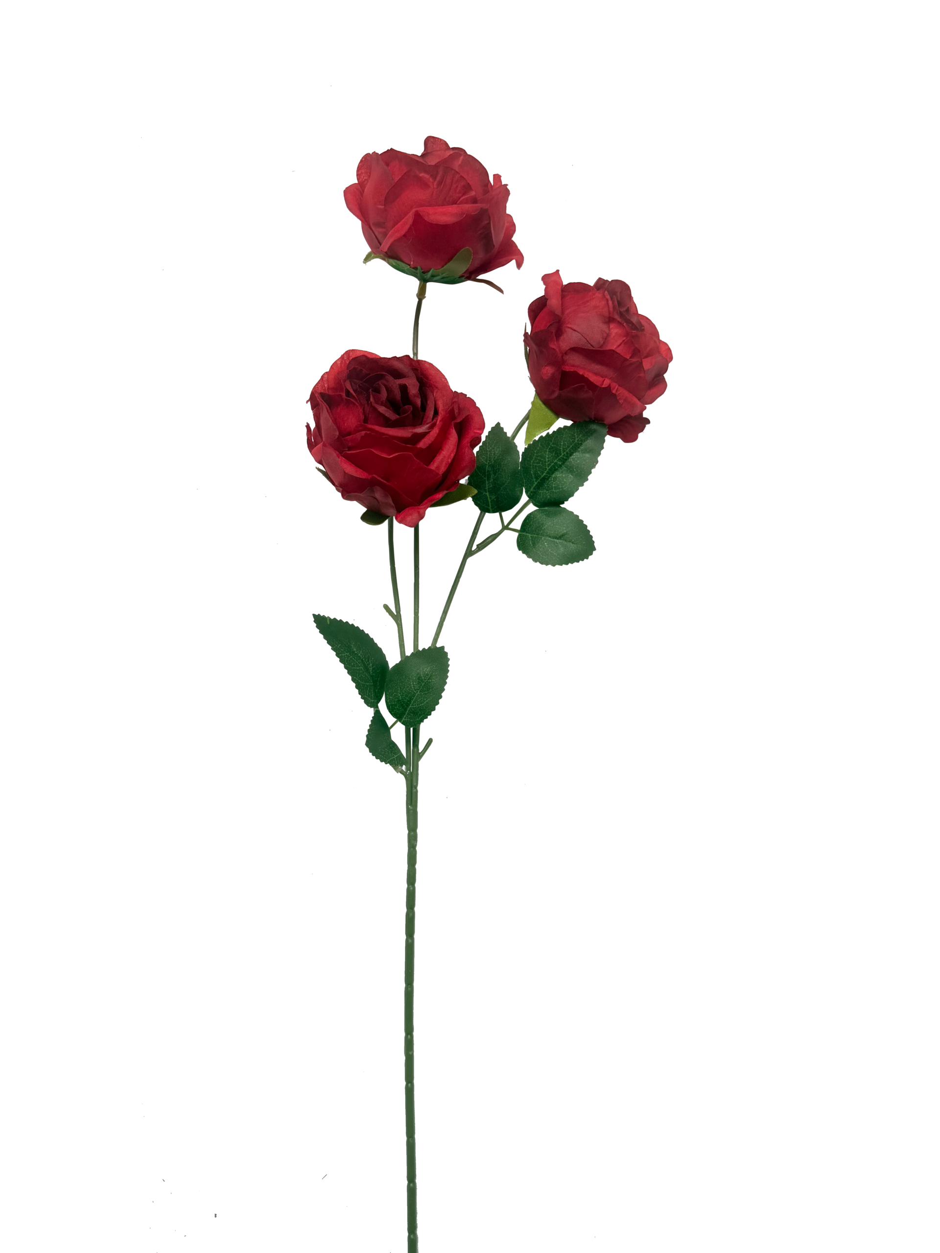 Vara de Rosas Artificiales Premium – Rojo Borgoña Clásico