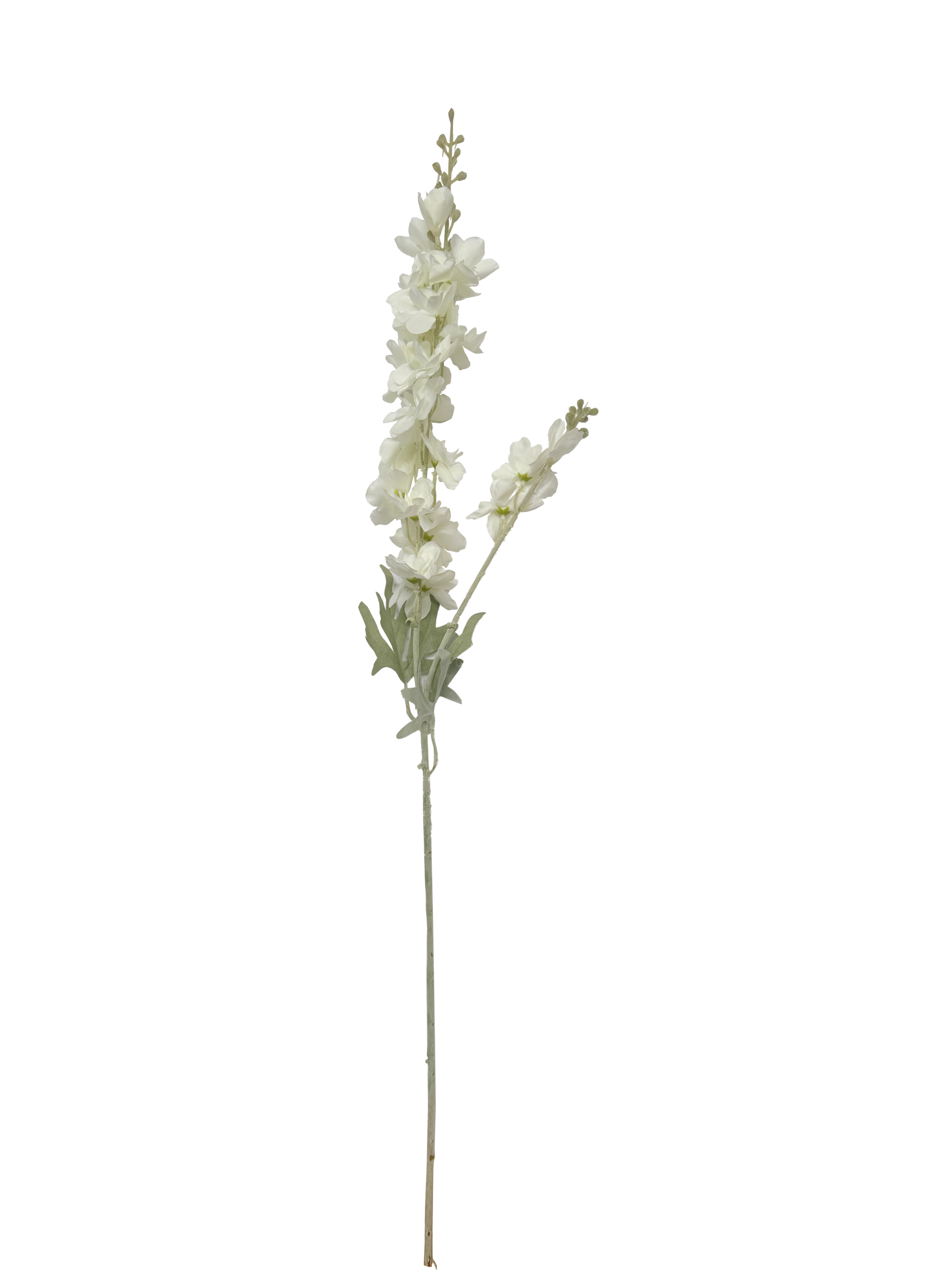 Vara de Flores Artificiales de Delphinium (Espuela de Caballero) – Blanco Puro