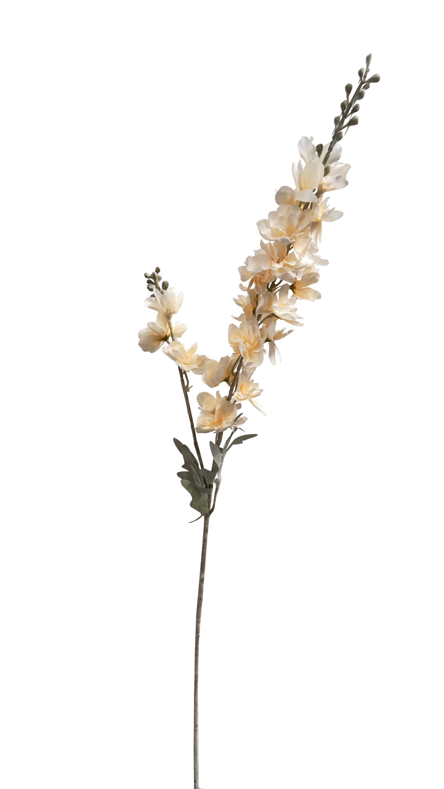 Vara de Flores Artificiales de Delphinium (Espuela de Caballero) – Crema Champán Elegante