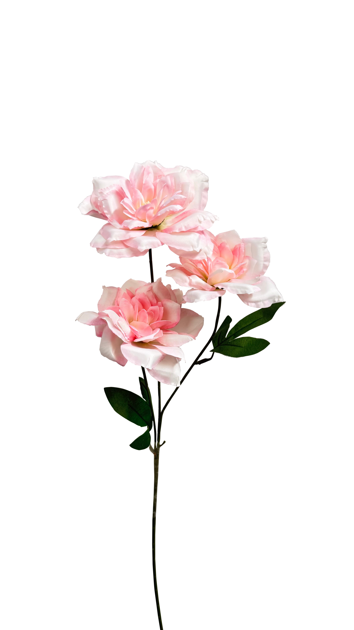 Vara de Flores Artificiales de Camelia Premium – Rosa Pastel Iluminado
