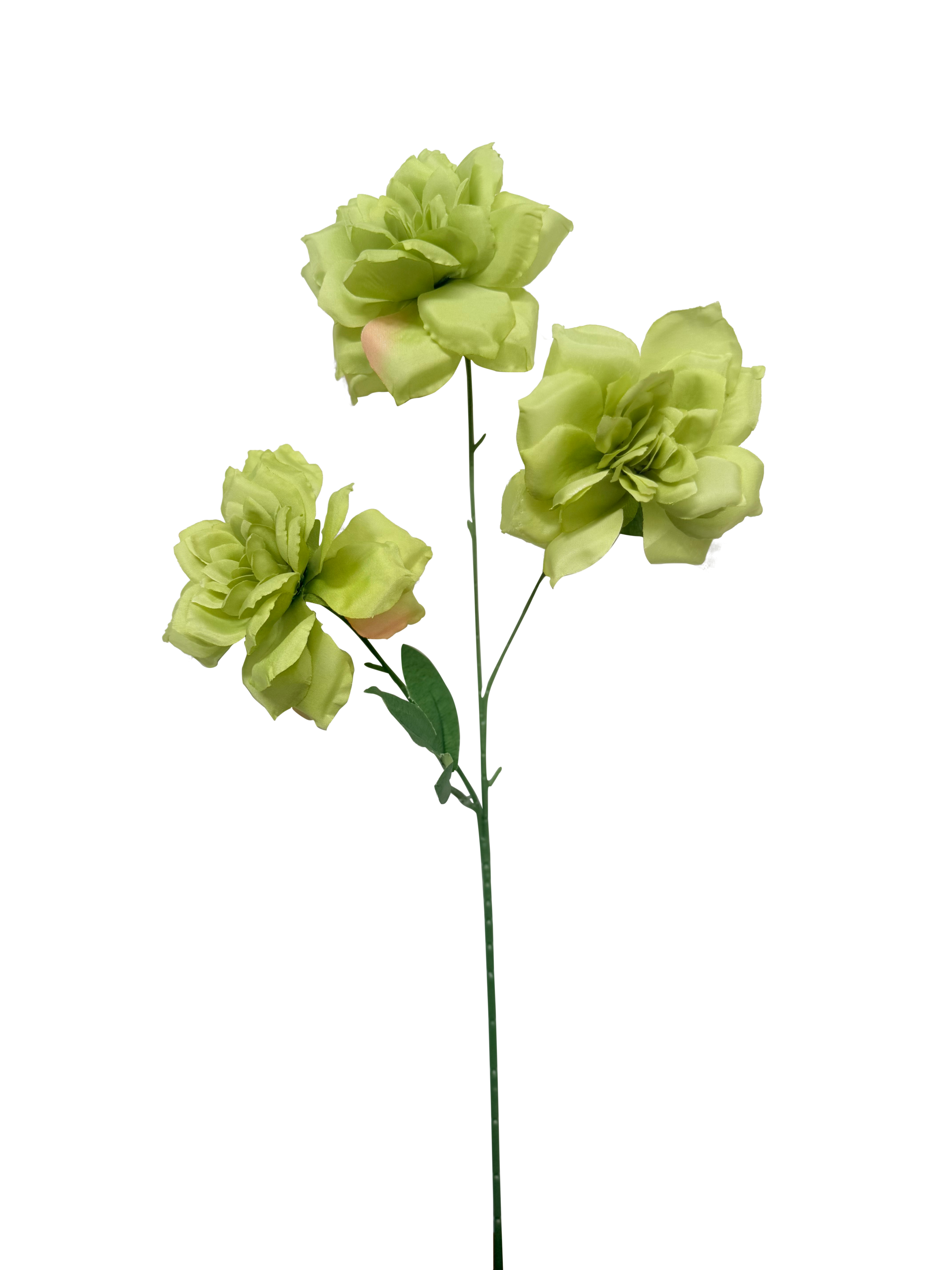 Vara de Flores Artificiales de Camelia Premium – Verde Pistacho Exótico