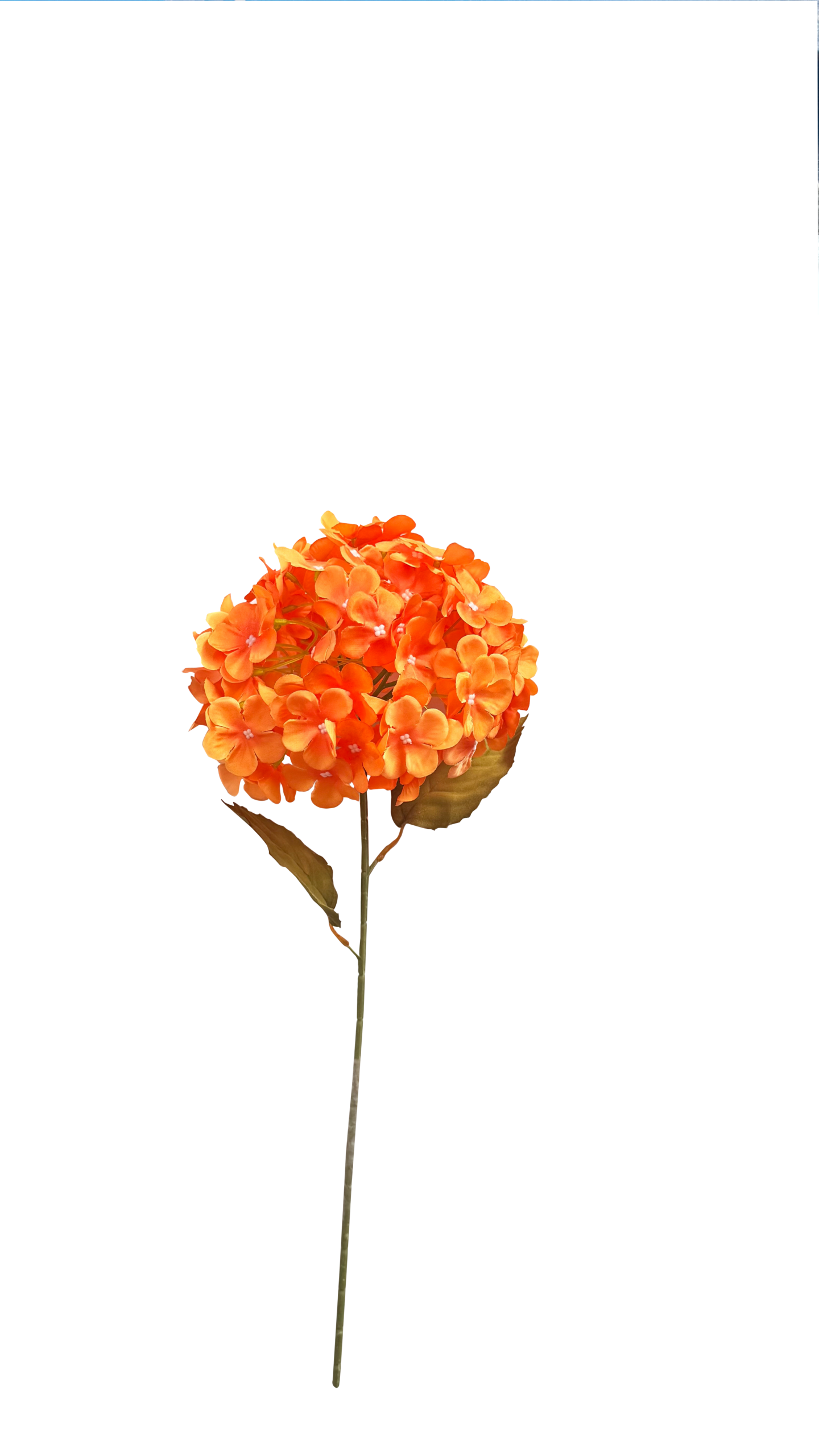 Vara de Hortensia Artificial Premium – Naranja Caléndula Vibrante