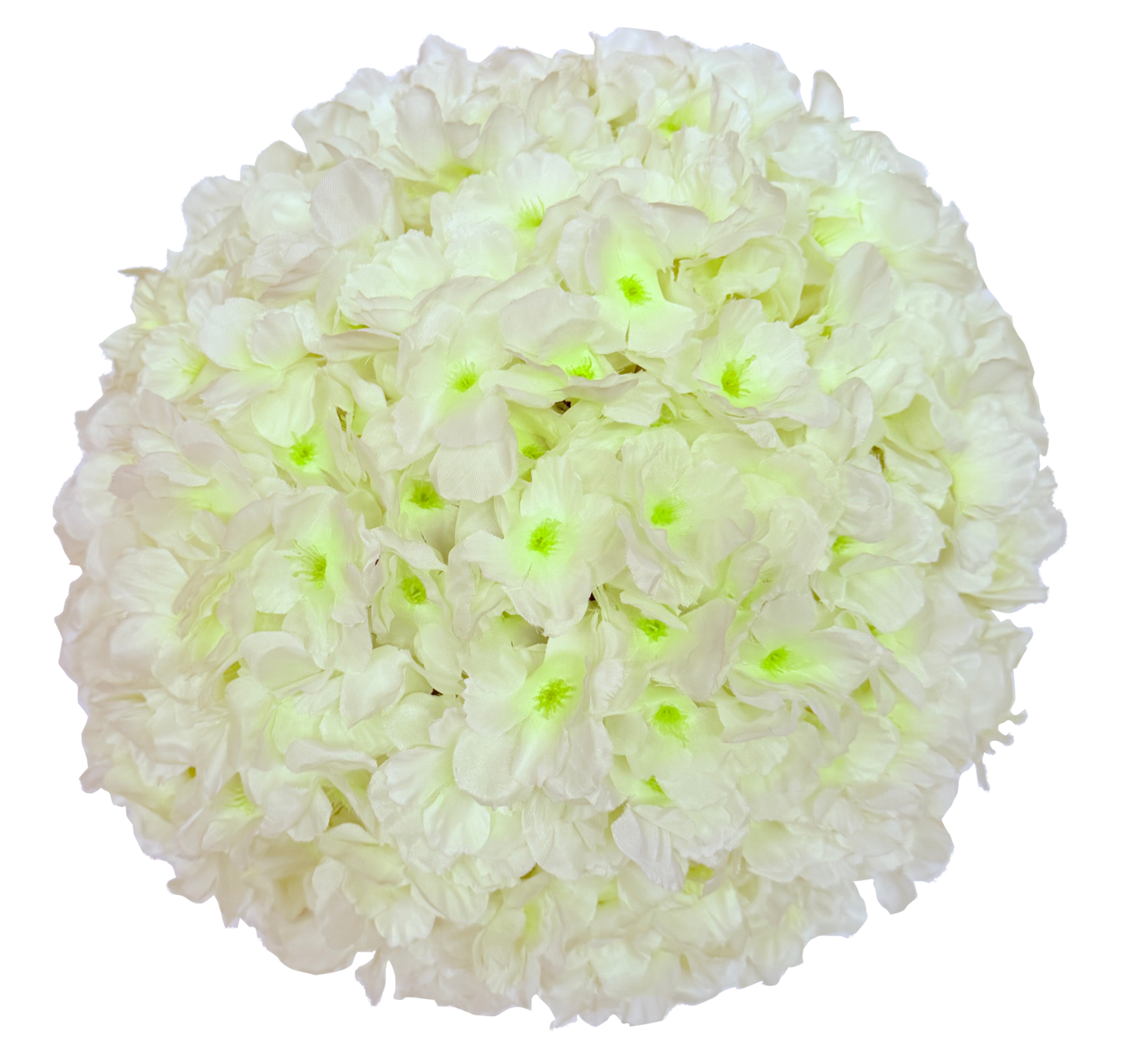 Bola Decorativa de Flores Blancas – Elegancia Floral Permanente