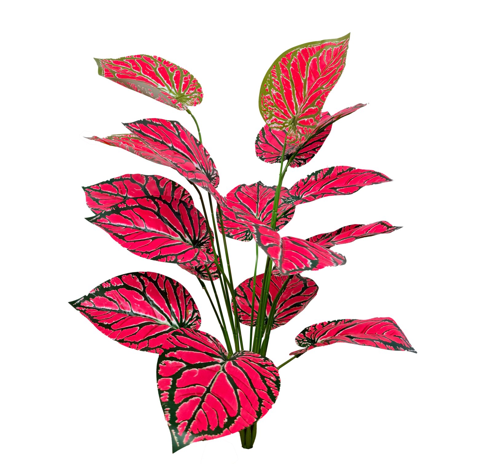 Planta Artificial Caladium Premium – Follaje Exótico Rosa y Verde