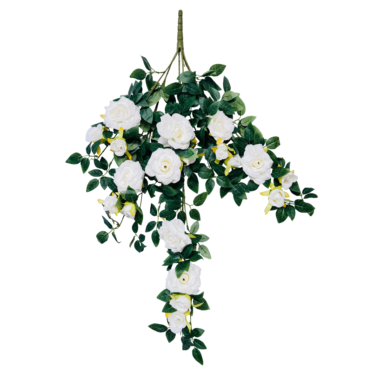 Cascada de Rosas Artificiales – Blanco Puro