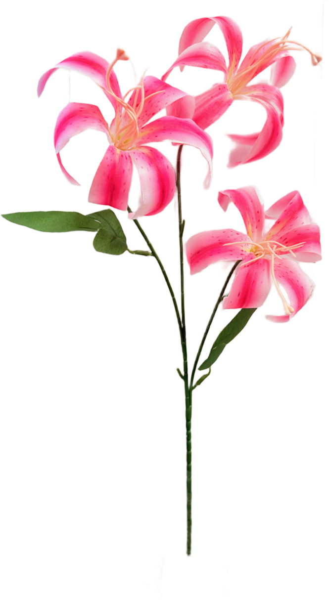 Vara Artificial de Lirios Premium – Elegancia Floral en Tono Rosa Fucsia