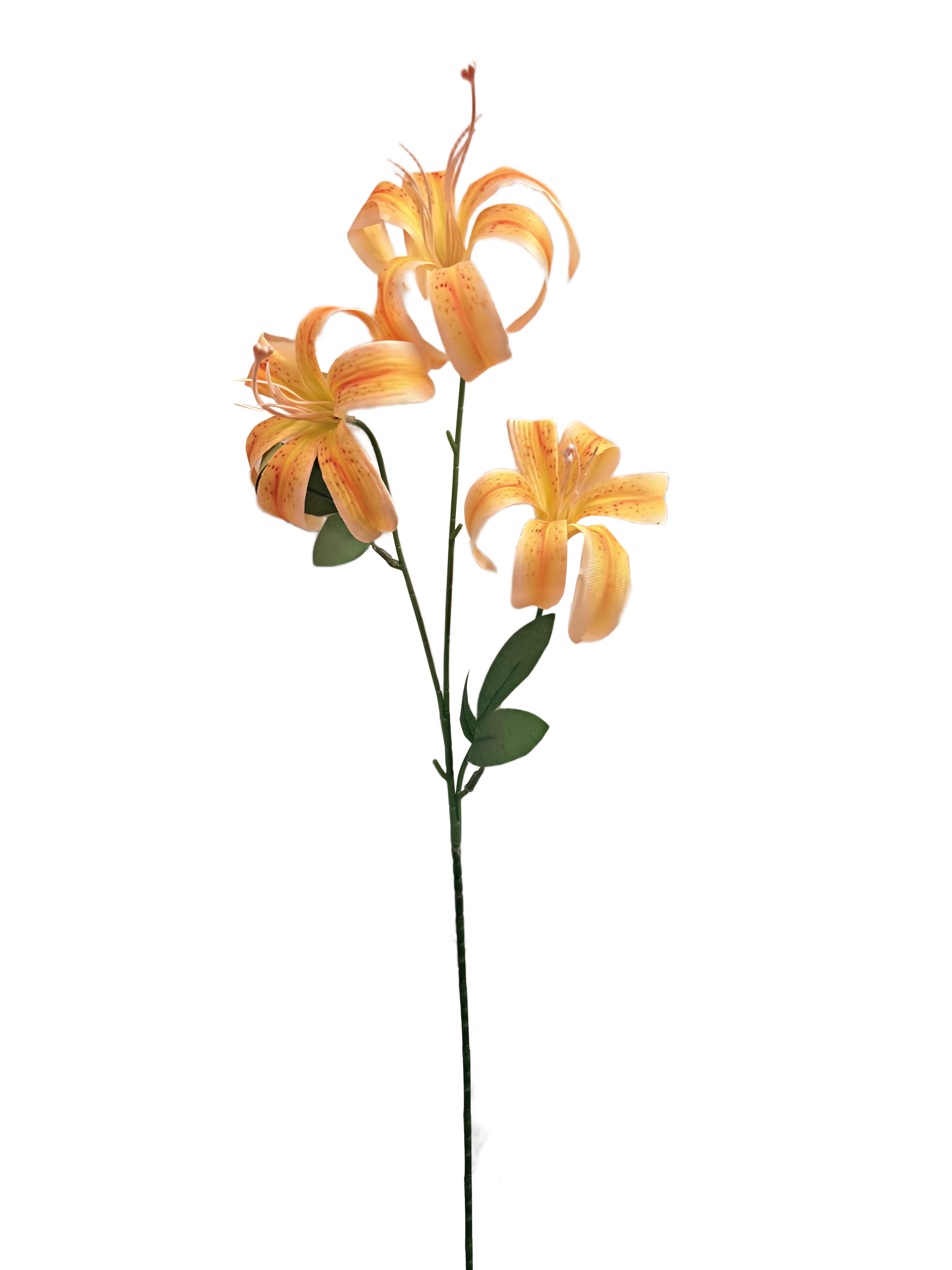 Vara Artificial de Lirios Premium – Elegancia Floral en Tono Naranja y Amarillo