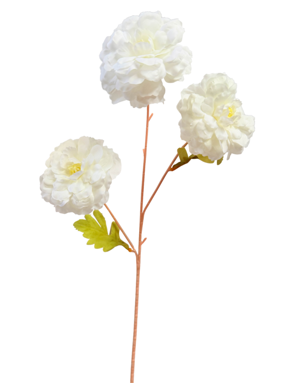 Vara Artificial de Crisantemos Premium – Elegancia Floral en Tono Blanco Marfil