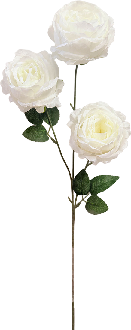 Vara Artificial de Rosas Premium – Elegancia Floral en Tono Blanco Marfil