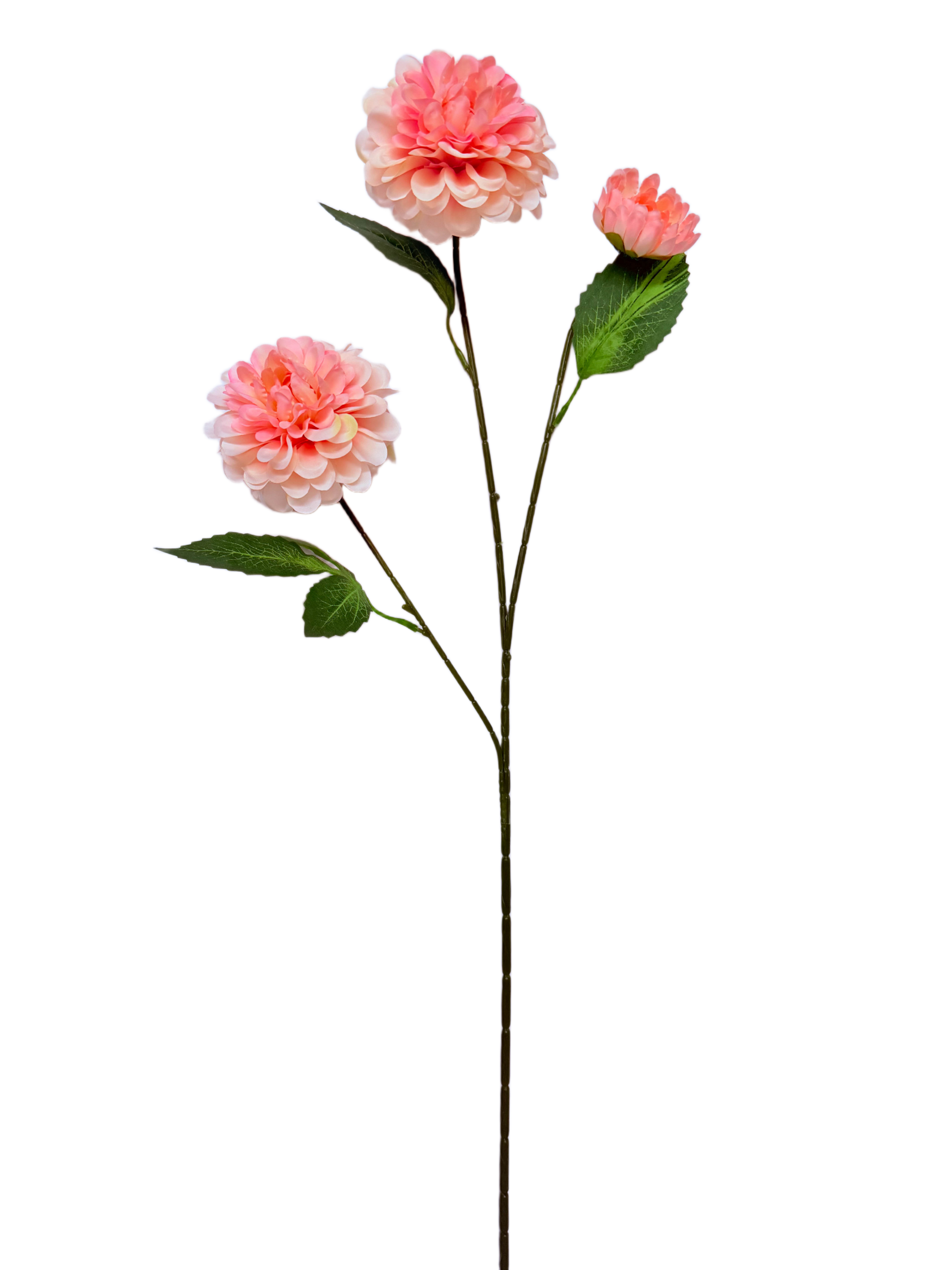 Vara Artificial de Dalia Individual Premium – Elegancia Floral en Tono Rosado Melocotón y Matices Coral