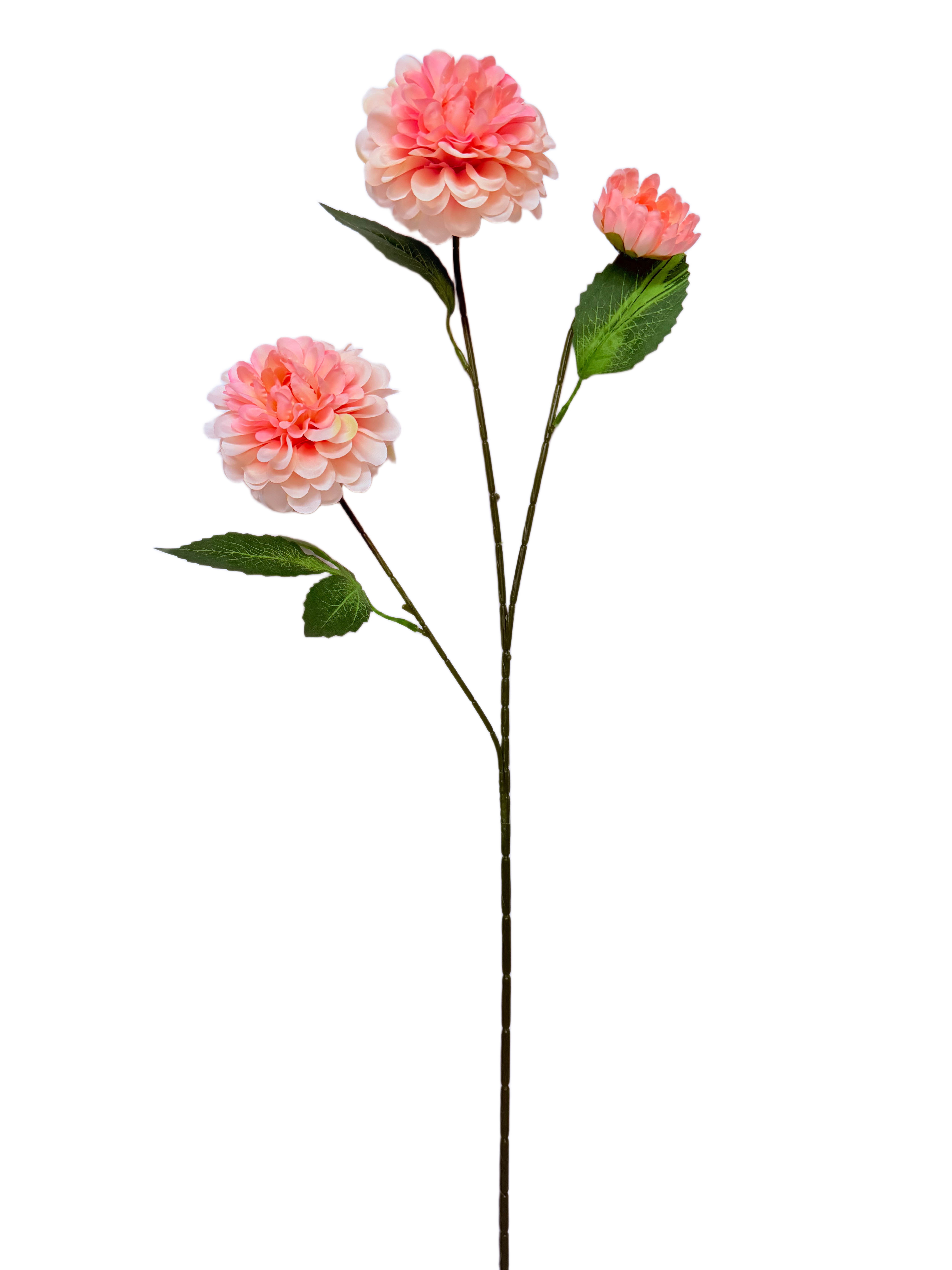 Vara Artificial de Dalia Individual Premium – Elegancia Floral en Tono Rosado Melocotón y Matices Coral