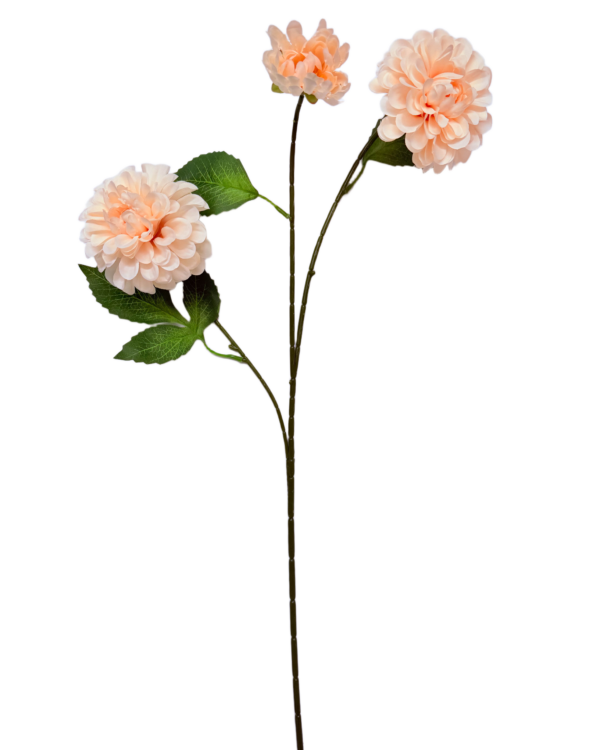 Vara Artificial de Dalia Individual Premium – Elegancia Floral en Tono Durazno Suave y Matices Champán