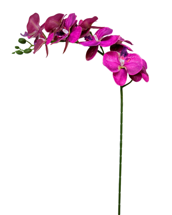 Vara Artificial de Orquídea Phalaenopsis Individual Premium – Elegancia Floral en Tono Púrpura Intenso y Matices Magenta