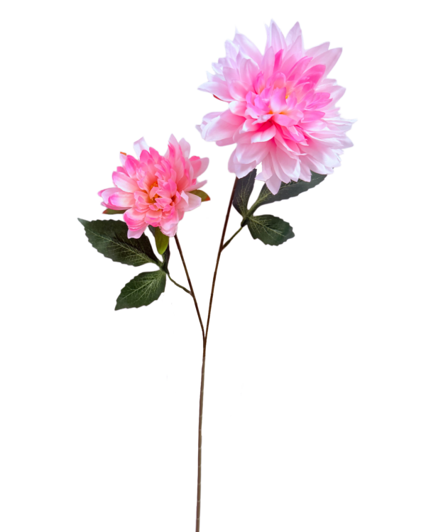Vara Artificial de Dalia Individual Premium – Elegancia Floral en Tono Rosa Vibrante y Matices Pastel