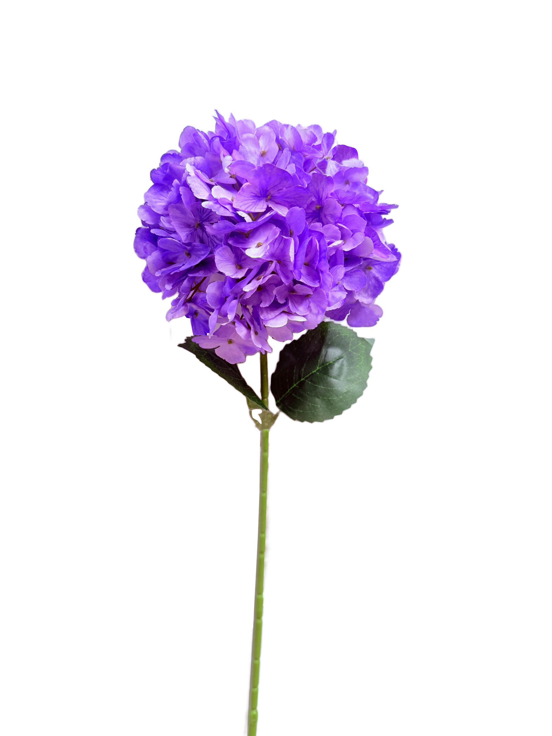Vara Artificial de Hortensia Individual Premium – Elegancia Floral en Tono Violeta Intenso / Púrpura Real