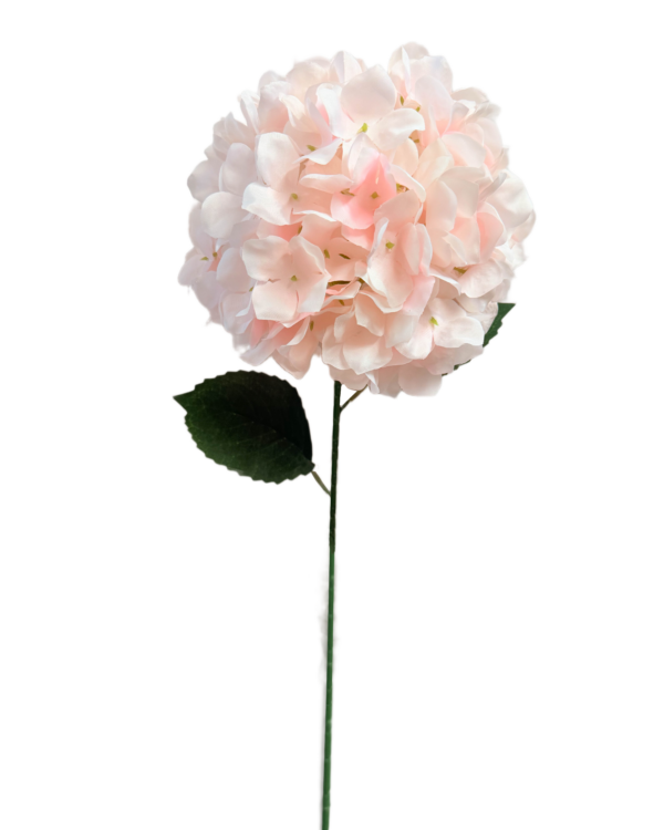 Vara Artificial de Hortensia Individual Premium – Elegancia Floral en Tono Rosa Pastel / Rosa Suave