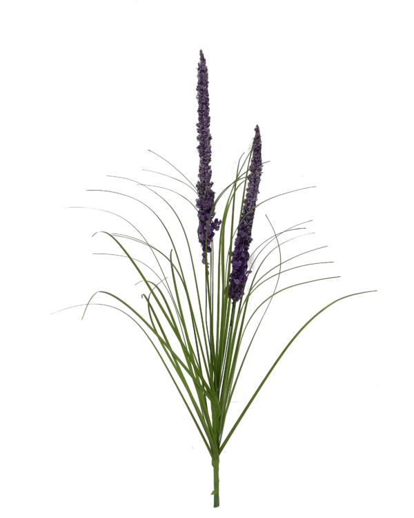 Vara Artificial de Pasto Ornamental con Espigas de Lavanda Premium – Elegancia Natural en Tono Verde y Violeta Silvestre