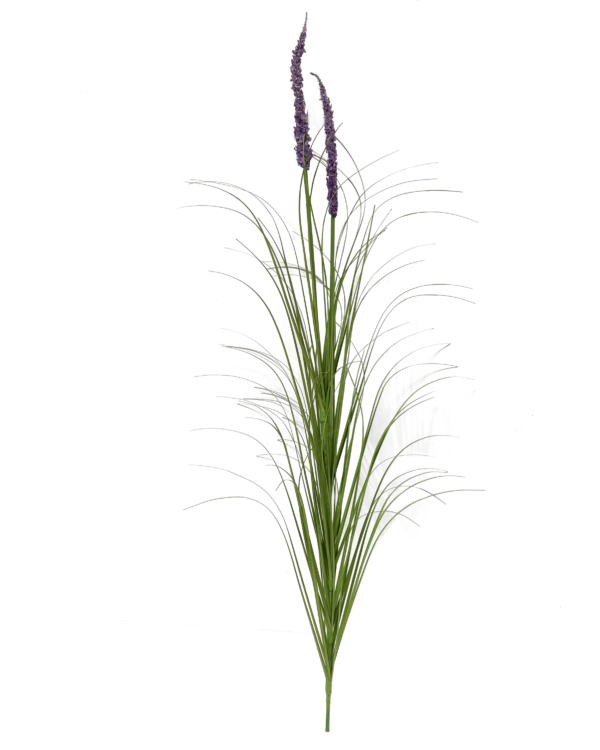 Vara Artificial de Pasto Ornamental con Espigas de Lavanda Premium – Elegancia Natural en Tono Verde y Violeta Silvestre