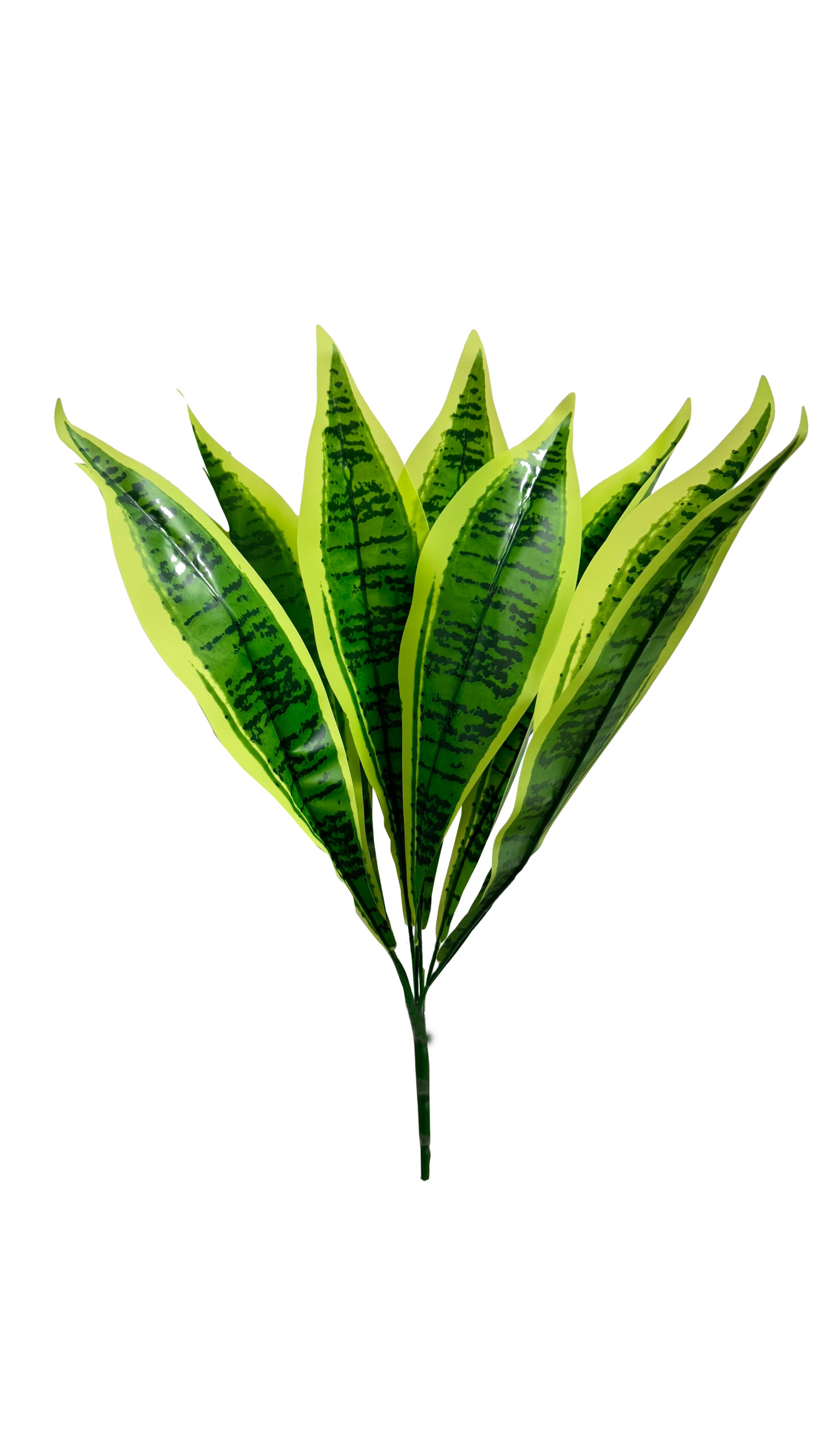 Planta de Sansevieria (Lengua de Suegra) Artificial Premium – Elegancia Botánica en Verde Matorral, Verde Vivo y Bordes Amarillo Lima